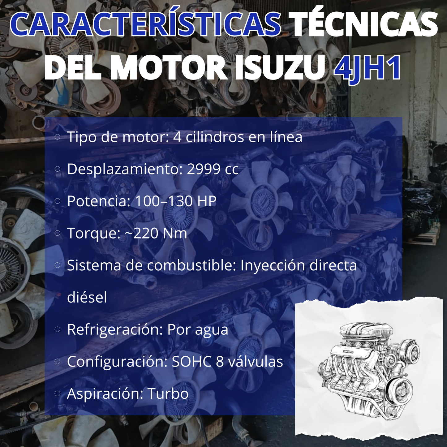 Motor ISUZU 4JH1 "CONVENCIONAL"